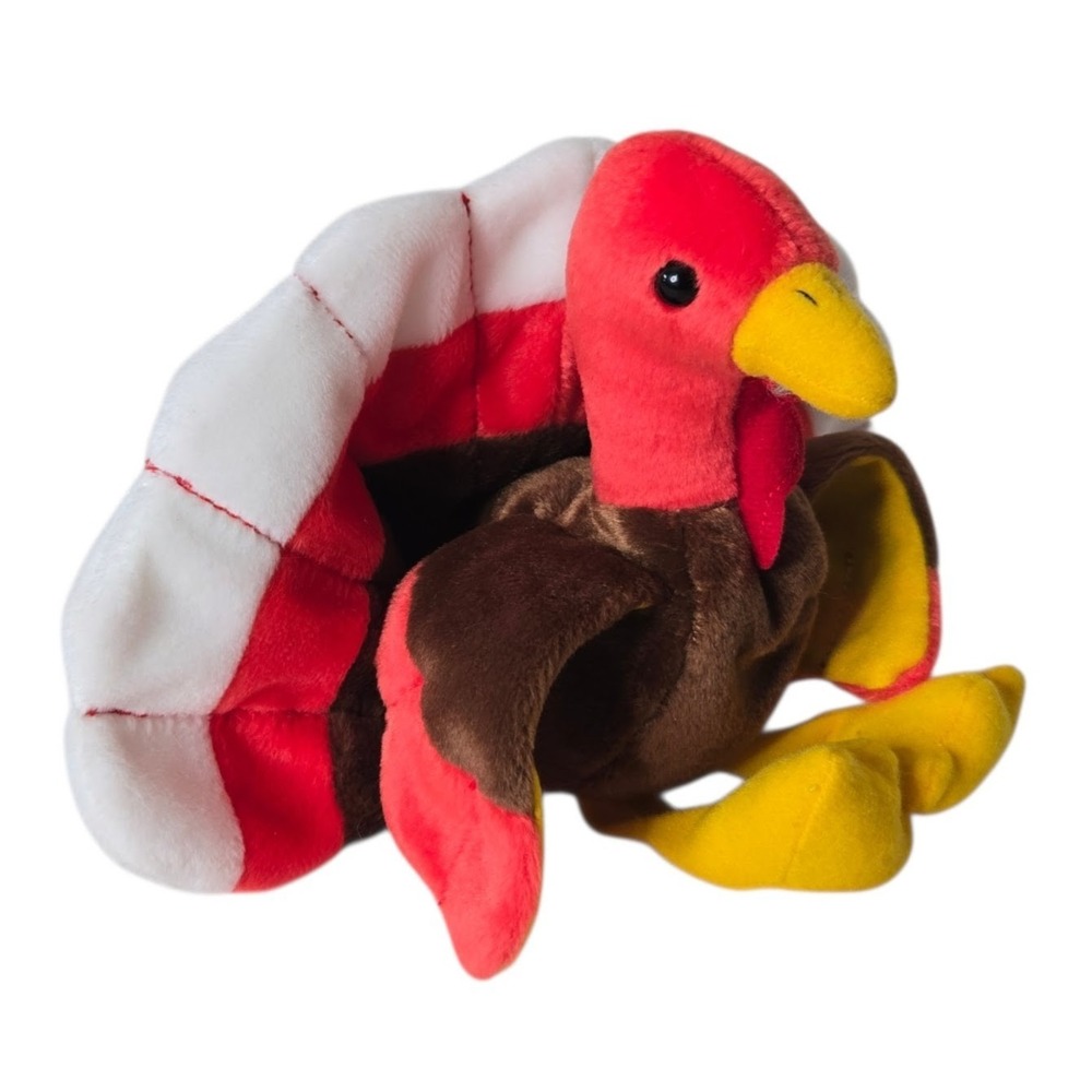 Ty Gobbles Turkey Thanksgiving Holiday Plush NWT Beanie Baby 1997 Vintage